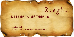 Kilián Ádám névjegykártya